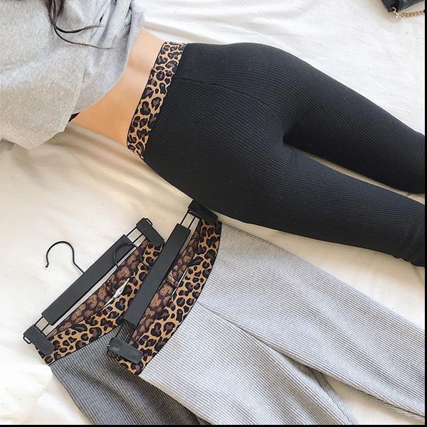 fashion leopard patchwork leggings knit cotton lady street spring autumn elastic fitness slim pants plus size workout pants, Black
fashion leopard patchwork leggings knit cotton lady street spring autumn elastic fitness slim pants plus size workout pants, Black