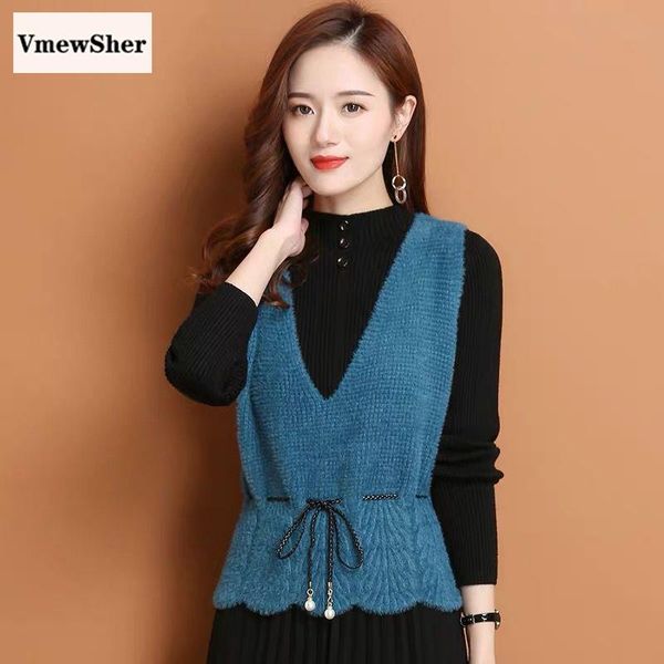 women's vests vmewsher faux mink hair velvet women sweater vest autumn winter slim short v-neck sleeveless adjusted pearl pullover top, Black;white
women's vests vmewsher faux mink hair velvet women sweater vest autumn winter slim short v-neck sleeveless adjusted pearl pullover top, Black;white