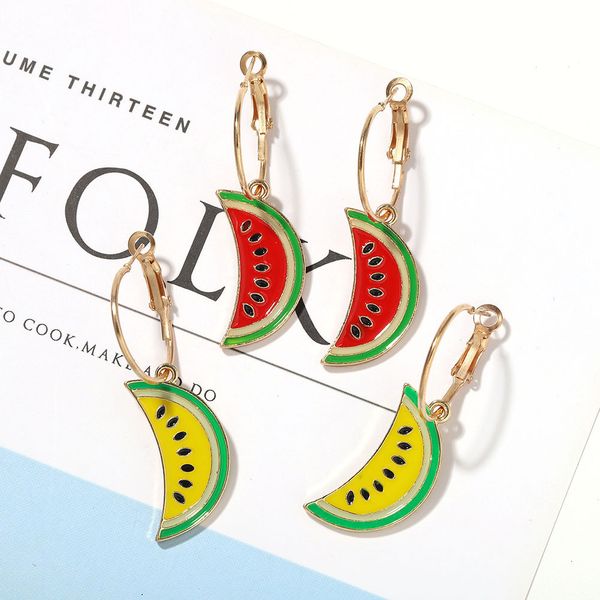 new fashion crescent pendant ring button shaped watermelon personality niche trend women's fruit earrings, Silver
new fashion crescent pendant ring button shaped watermelon personality niche trend women's fruit earrings, Silver