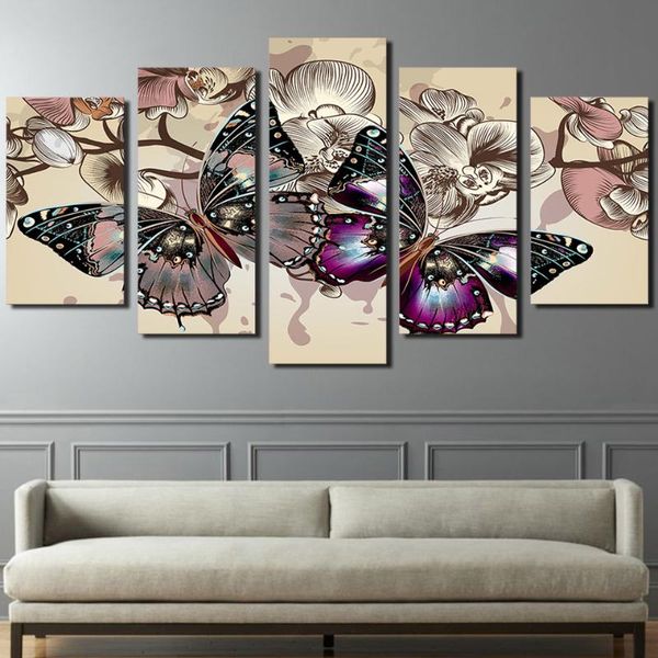 other home decor framed abstract modern canvas print 5 panel butterflies painting wall art picture for living room modular 
other home decor framed abstract modern canvas print 5 panel butterflies painting wall art picture for living room modular