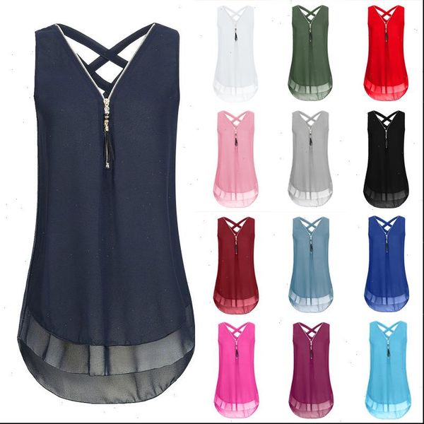 womens cami summer chiffon tank tunic zipper v neck vest sleeveless criss cross loose shirts ladies plus size 5xl, White
womens cami summer chiffon tank tunic zipper v neck vest sleeveless criss cross loose shirts ladies plus size 5xl, White
