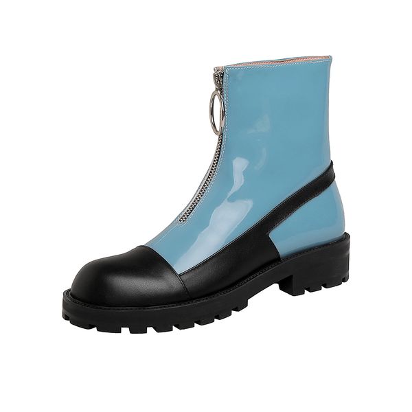 2021 New Brand Design Women Genuine Leather Ankle Boots Autumn Winter Party Basic Shoes Woman Front Zipper Round Toe Short Boots, Sky blue
2021 New Brand Design Women Genuine Leather Ankle Boots Autumn Winter Party Basic Shoes Woman Front Zipper Round Toe Short Boots, Sky blue