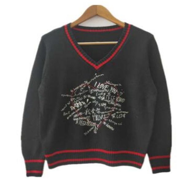 women's sweaters 2021 women v-neck graffiti letter embroidery long sleeve pullovers temperament commuter elegant casual slim wool kniti, White;black
women's sweaters 2021 women v-neck graffiti letter embroidery long sleeve pullovers temperament commuter elegant casual slim wool kniti, White;black