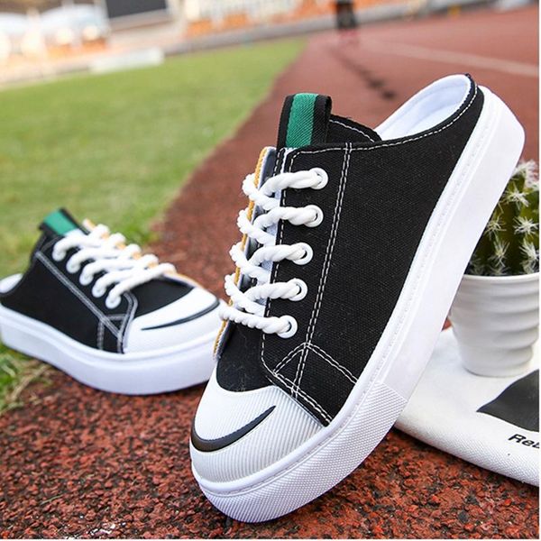 slippers 2021 women heelless round toe mixed colors lace-up stylish cool mules slip-on soft casual outdoor d584, Black
slippers 2021 women heelless round toe mixed colors lace-up stylish cool mules slip-on soft casual outdoor d584, Black
