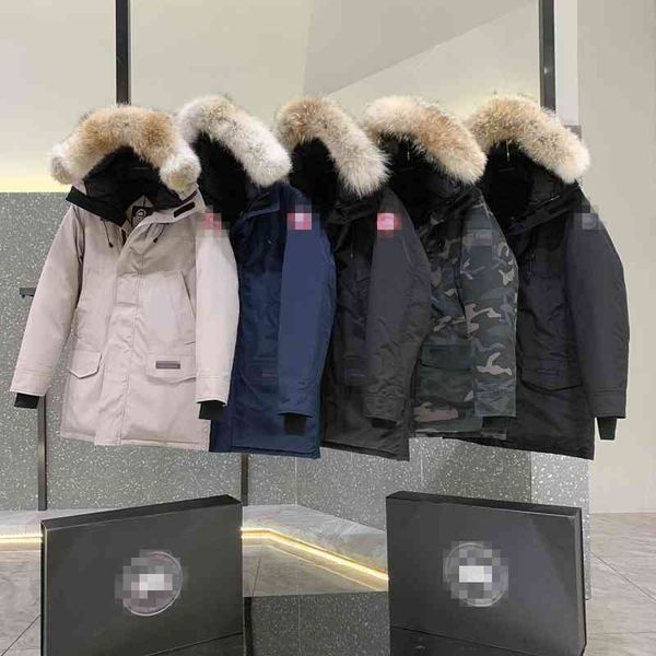 winter goose parka 13 men's down jacket canadian wolf hair collar medium long warm and slim coat, Black
winter goose parka 13 men's down jacket canadian wolf hair collar medium long warm and slim coat, Black