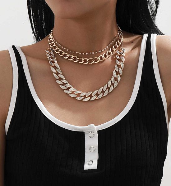 multi layer tassel for women with simple personality and full diamond cuban chain necklace, Silver
multi layer tassel for women with simple personality and full diamond cuban chain necklace, Silver
