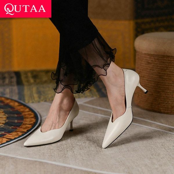 dress shoes qutaa 2022 thin high heels genuine leather elegant women pointed toe spring autumn female pumps size 34-40, Black
dress shoes qutaa 2022 thin high heels genuine leather elegant women pointed toe spring autumn female pumps size 34-40, Black