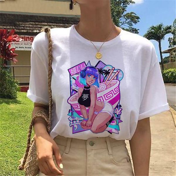fashion woman tshirts japanese anime printed kawaii cartoon t-shirts graphic tees for women summer short sleeve, White 
fashion woman tshirts japanese anime printed kawaii cartoon t-shirts graphic tees for women summer short sleeve, White
