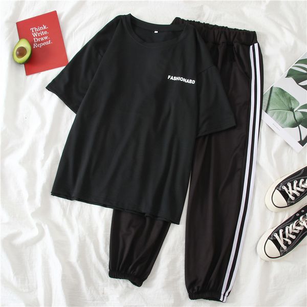 simple female fashion set of two pieces solid color shirt jogger sweatpants leisure training suit more size clothing 326v, White
simple female fashion set of two pieces solid color shirt jogger sweatpants leisure training suit more size clothing 326v, White