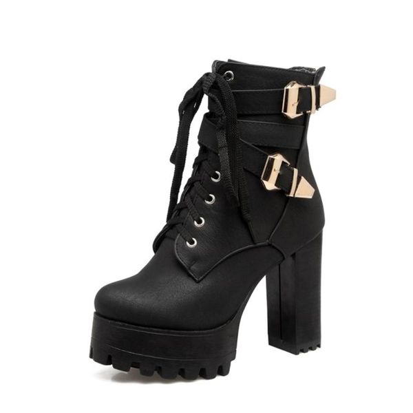 boots woman lace autumn womens ladies chunky high heels platform black leather ankle punk goth arrival shoes
boots woman lace autumn womens ladies chunky high heels platform black leather ankle punk goth arrival shoes