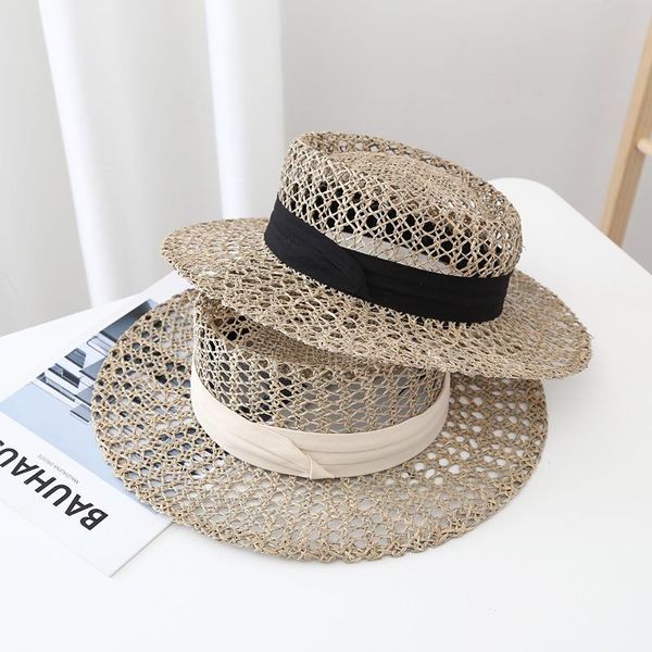 wide brim hats simple natural grasses summer sun protection sunhat with ribbon belt women lady beach vacation straw flat cap, Blue;gray
wide brim hats simple natural grasses summer sun protection sunhat with ribbon belt women lady beach vacation straw flat cap, Blue;gray