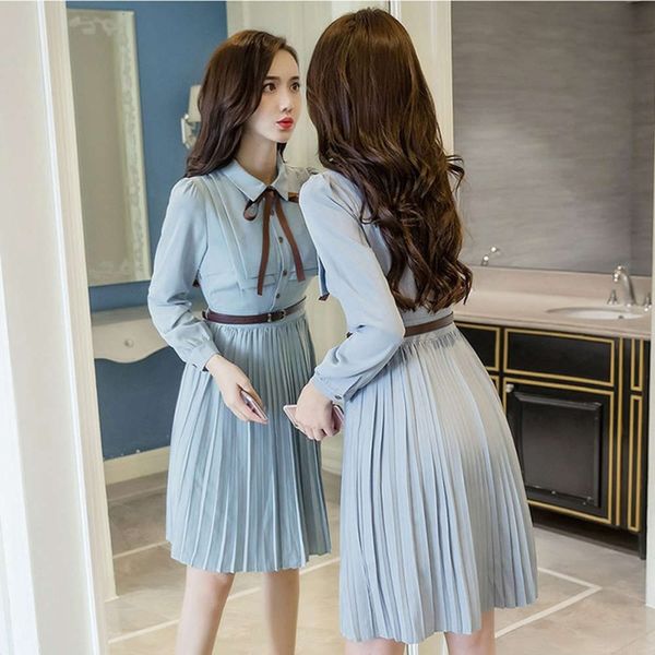 temperament with new women's in spring and autumn of 2020 thin waist shirt pleated skirt fashionable chiffon dress hot, Black;gray
temperament with new women's in spring and autumn of 2020 thin waist shirt pleated skirt fashionable chiffon dress hot, Black;gray