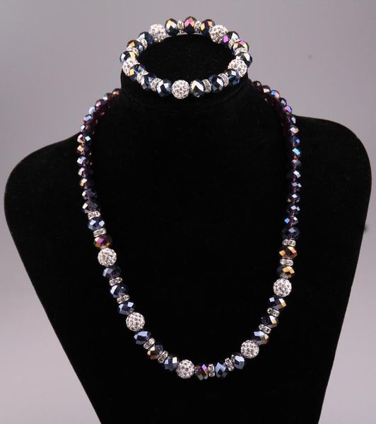 earrings & necklace 10mm shiny purple crystal glass beads with spacers bracelet pave ball jewelry sets, Silver
earrings & necklace 10mm shiny purple crystal glass beads with spacers bracelet pave ball jewelry sets, Silver
