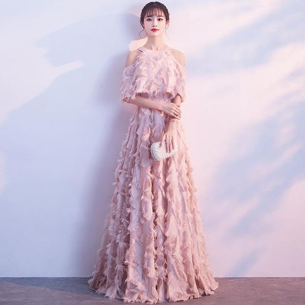 party dresses elegant pink evening dress with jacket halter off shoulder feather long formal luxury special occasion lf419, White;black
party dresses elegant pink evening dress with jacket halter off shoulder feather long formal luxury special occasion lf419, White;black