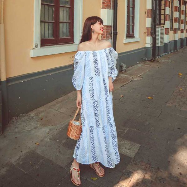 high-end custom dress women vintage embroidery printed dresses french puff sleeves slash neck loose maxi dress female vestido, Black;gray
high-end custom dress women vintage embroidery printed dresses french puff sleeves slash neck loose maxi dress female vestido, Black;gray