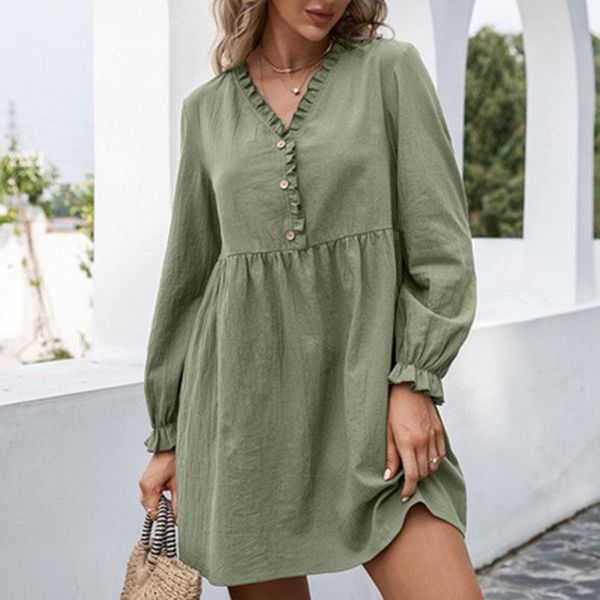 casual dresses 2021 autumn fashion agaric edge v-neck dress woman, Black;gray