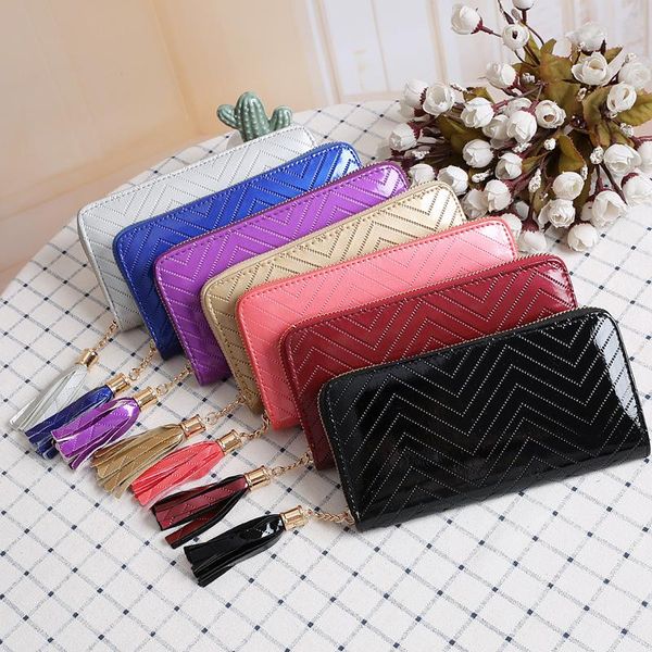 wallets bright leather embossed ms. wallet long clutch coin purse bag mobile phone su, Red;black
wallets bright leather embossed ms. wallet long clutch coin purse bag mobile phone su, Red;black