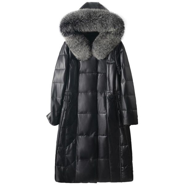 women's leather & faux genuine jacket women winter coat hooded warm jackets for 2021 fur collar down coats lady midi clothes pele hly18, Black
women's leather & faux genuine jacket women winter coat hooded warm jackets for 2021 fur collar down coats lady midi clothes pele hly18, Black