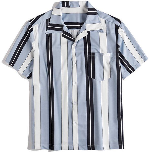 fashion mens striped shirts turn-down collar short sleeve shirt casual lapel shirt for men 210527, White;black
fashion mens striped shirts turn-down collar short sleeve shirt casual lapel shirt for men 210527, White;black