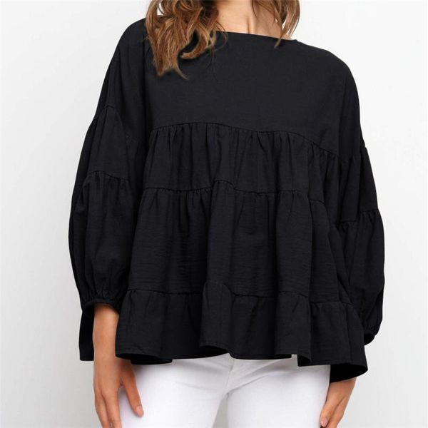 women's blouses & shirts fashion women spring autumn lantern long sleeve round neck pullover casual solid color loose baggy, White
women's blouses & shirts fashion women spring autumn lantern long sleeve round neck pullover casual solid color loose baggy, White