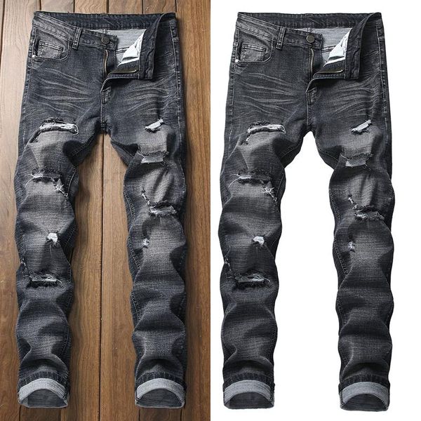 men's jeans washed printed casual slim locomotive pants ripped men size 28-42 fashion hip hop, Blue
men's jeans washed printed casual slim locomotive pants ripped men size 28-42 fashion hip hop, Blue