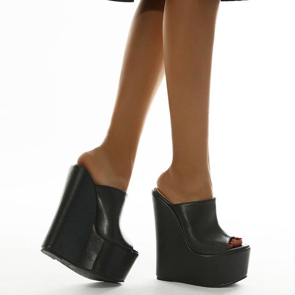 european style simple 16cm wedges heel sandals shoes open toe women shoes size 35-42, Black
european style simple 16cm wedges heel sandals shoes open toe women shoes size 35-42, Black