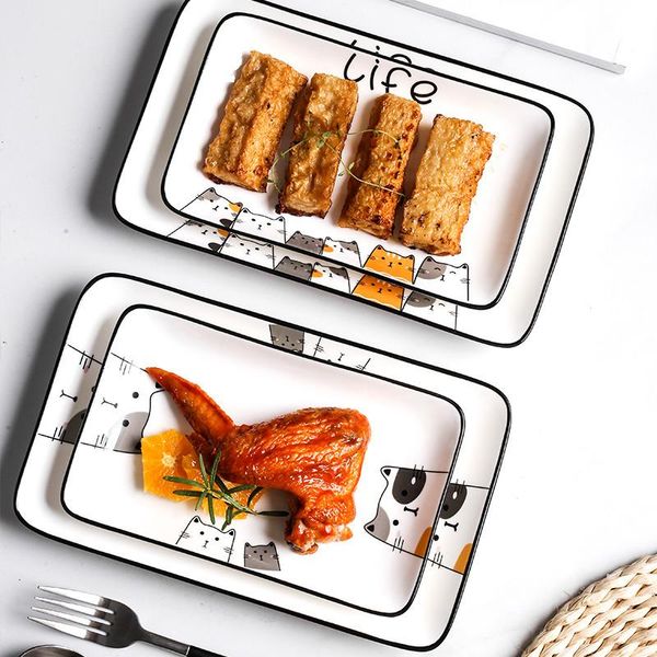dishes & plates european ceramic rectangular simple shallow breakfast sushi plate cute cartoon cat dinner dessert fruit dish tableware
dishes & plates european ceramic rectangular simple shallow breakfast sushi plate cute cartoon cat dinner dessert fruit dish tableware