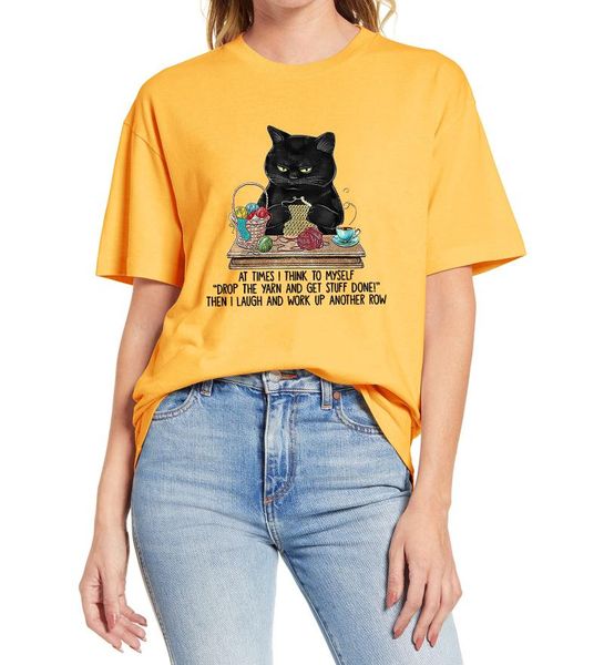 women's t-shirt funny black cat crocheting at times i think to myself drop the yarn and get stuff done cotton tee, White
women's t-shirt funny black cat crocheting at times i think to myself drop the yarn and get stuff done cotton tee, White