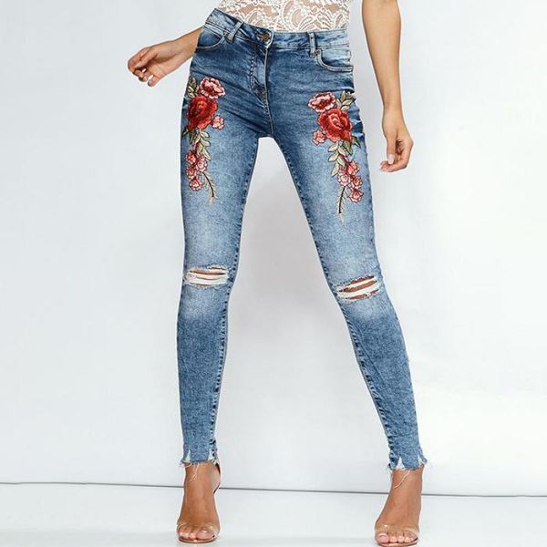women's jeans zuolunouba 2021 european american fashion hole pencil woman rose with embroidery trousers slim high waist, Blue
women's jeans zuolunouba 2021 european american fashion hole pencil woman rose with embroidery trousers slim high waist, Blue