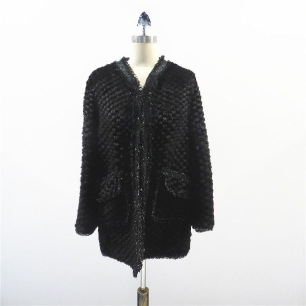 women's fur & faux cc1311ab d&h 2021 autumn and winter cashmere fabric sewing mink rex coat with metal thread, Black
women's fur & faux cc1311ab d&h 2021 autumn and winter cashmere fabric sewing mink rex coat with metal thread, Black
