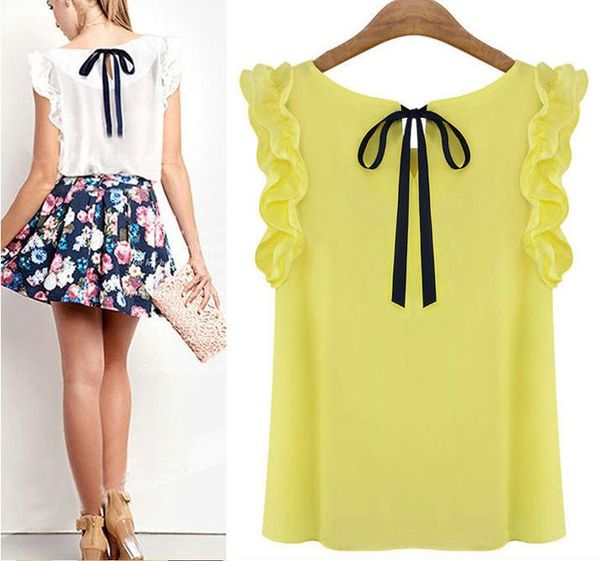 women's blouses & shirts blusas femininas summer women casual ol chiffon solid sleeveless clothes plus size, White
women's blouses & shirts blusas femininas summer women casual ol chiffon solid sleeveless clothes plus size, White