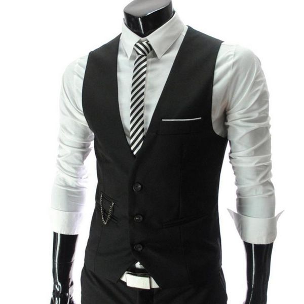 men's vests fashion men solid color v neck sleeveless button pocket blazer suit waistcoat, Black;white
men's vests fashion men solid color v neck sleeveless button pocket blazer suit waistcoat, Black;white