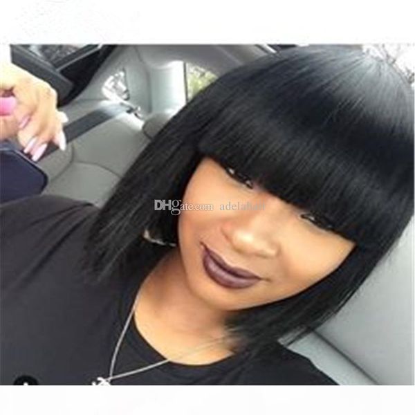 straight human hair wigs with bangs short bob wigs for black women remy hair wigs 10 inch brazilian straight bob wig for african americans, Black;brown
straight human hair wigs with bangs short bob wigs for black women remy hair wigs 10 inch brazilian straight bob wig for african americans, Black;brown