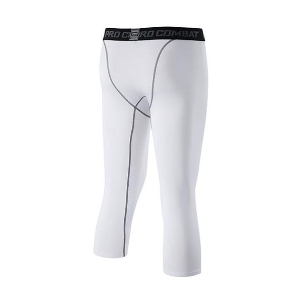 gym clothing men's sports running basketball fitness training tights shank length sweat quick dry stretch pants, White;black
gym clothing men's sports running basketball fitness training tights shank length sweat quick dry stretch pants, White;black