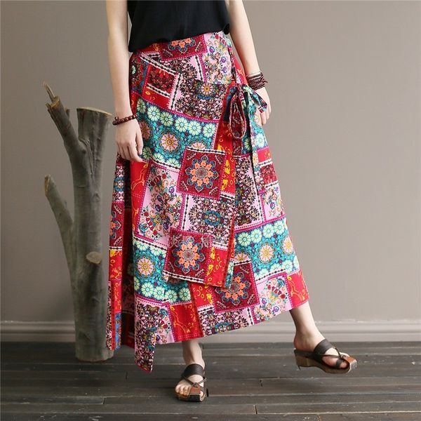 vintage print skirts womens 2021 new summer women irregular high waist lace-up a-line ankle-length cotton linen skirt 12532, Red
vintage print skirts womens 2021 new summer women irregular high waist lace-up a-line ankle-length cotton linen skirt 12532, Red