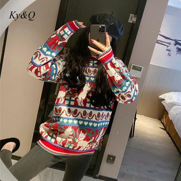 women's sweaters 2021 brand designer winter christmas red cartoon cat embroidered fashion sweater kawaii o-neck pullover jumper women s, White;black
women's sweaters 2021 brand designer winter christmas red cartoon cat embroidered fashion sweater kawaii o-neck pullover jumper women s, White;black