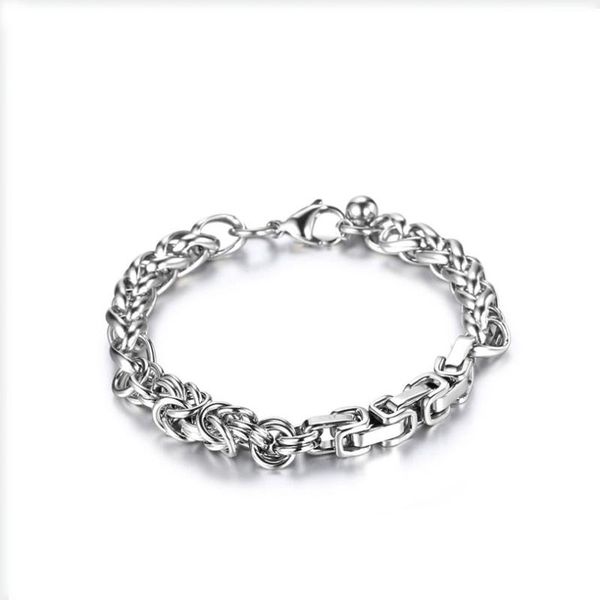 link, chain fashion women men silver color stainless steel simple punk lock weave bracelet jewelry, Black
link, chain fashion women men silver color stainless steel simple punk lock weave bracelet jewelry, Black