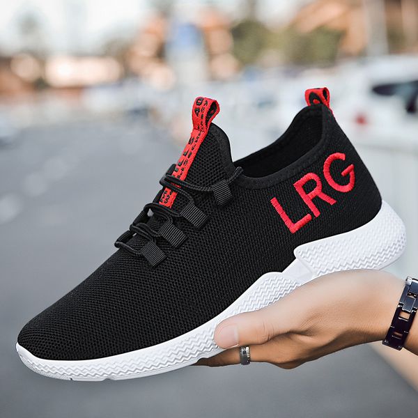 new light soft soled men's running sports fashion trend casual shoes in spring 2021, Black