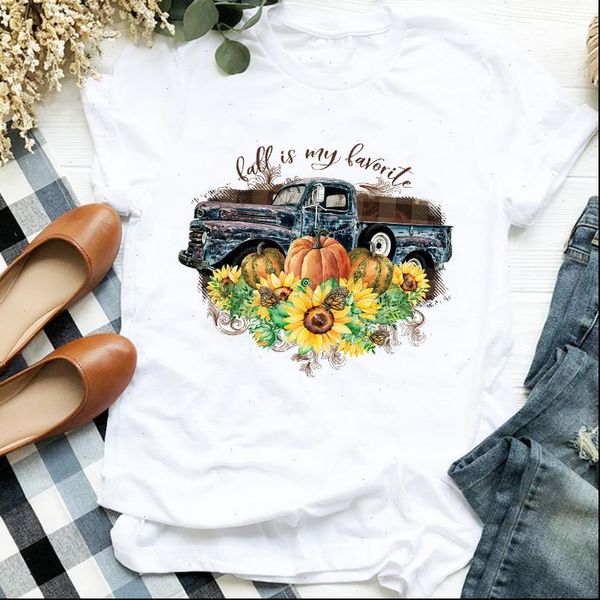 women lady t shirt floral truck pumpkin halloween thanksgiving print womens clothes tee for tshirt female graphic, White
women lady t shirt floral truck pumpkin halloween thanksgiving print womens clothes tee for tshirt female graphic, White