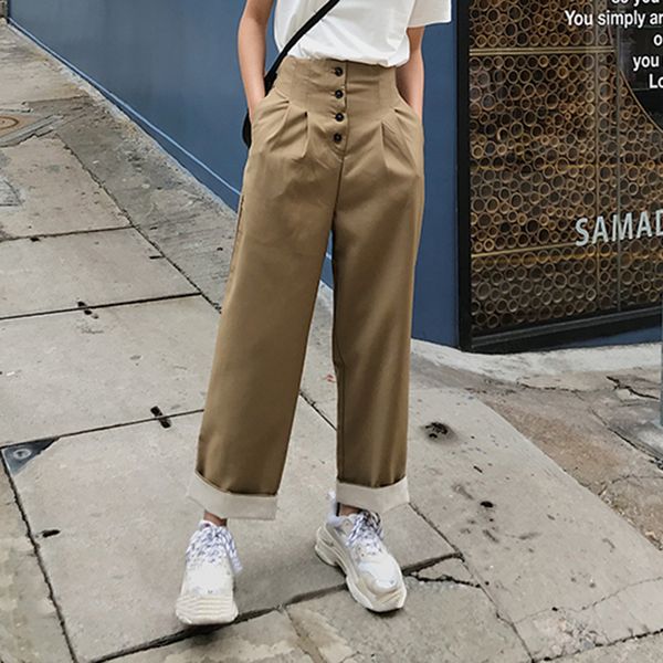 minimalist solid straight trousers for women high waist wide leg casual pants female fashion new clothing 2021 tide, Black;white
minimalist solid straight trousers for women high waist wide leg casual pants female fashion new clothing 2021 tide, Black;white