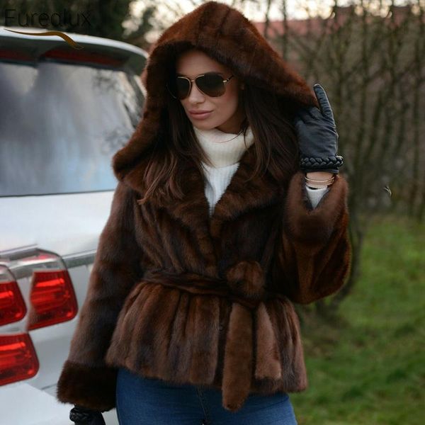 women's fur & faux furealux winter women mink whole skin intact noble temperament outerwear warm vintage female clothes, Black
women's fur & faux furealux winter women mink whole skin intact noble temperament outerwear warm vintage female clothes, Black