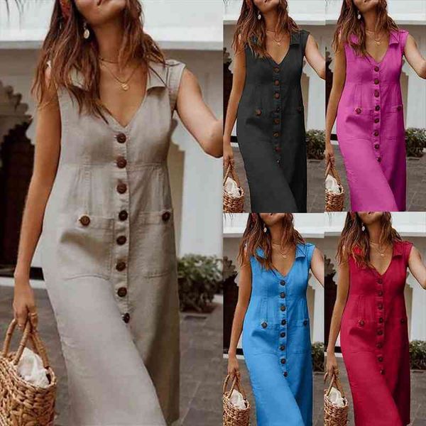 fashion summer womens dress boho style v-neck waist plus size casual color sleeveless v neck pockets midi dress, Black;gray
fashion summer womens dress boho style v-neck waist plus size casual color sleeveless v neck pockets midi dress, Black;gray