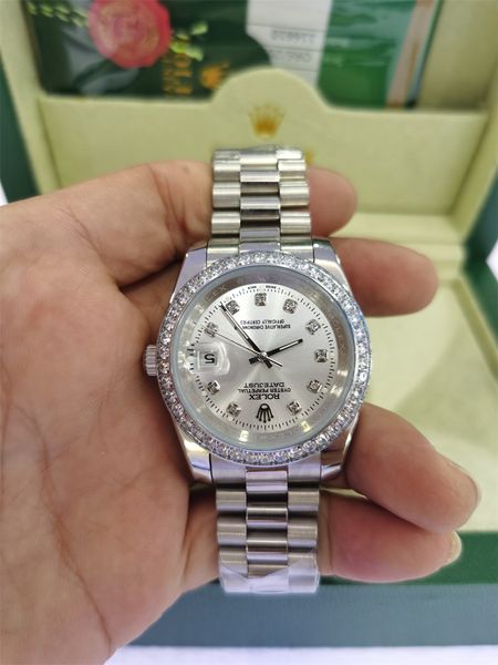 with original box luxury watches 118346 platinum diamond bezel box & papers automatic fashion brand men's watch wristwatch 2896, Slivery;brown
with original box luxury watches 118346 platinum diamond bezel box & papers automatic fashion brand men's watch wristwatch 2896, Slivery;brown