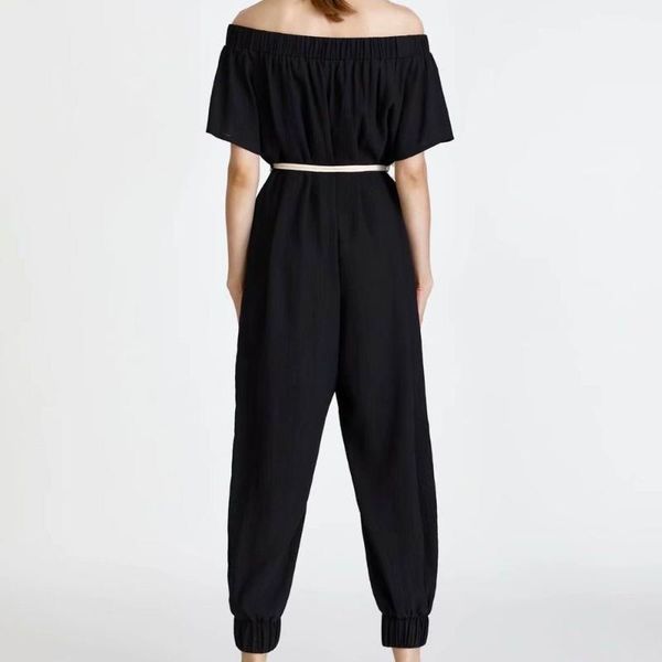 women's jumpsuits & rompers playsuit women summer 2021 fashion off shoulder slash neck modern lady black overall loose bottom, Black;white
women's jumpsuits & rompers playsuit women summer 2021 fashion off shoulder slash neck modern lady black overall loose bottom, Black;white