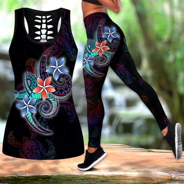 women's leggings polynesian tattoo and color 3d printed hollow tank & set fitness female full length running pants, Black
women's leggings polynesian tattoo and color 3d printed hollow tank & set fitness female full length running pants, Black