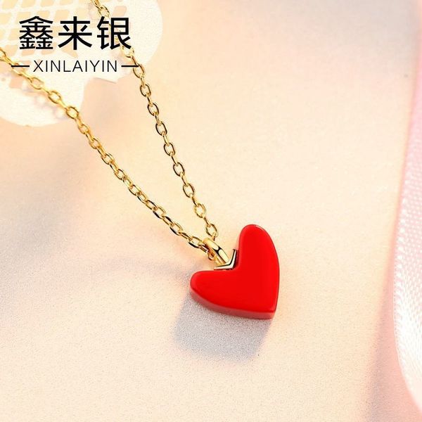 simple heart-shaped love pendant collarbone chain women's korean little red heart 925 sier necklace, White
simple heart-shaped love pendant collarbone chain women's korean little red heart 925 sier necklace, White