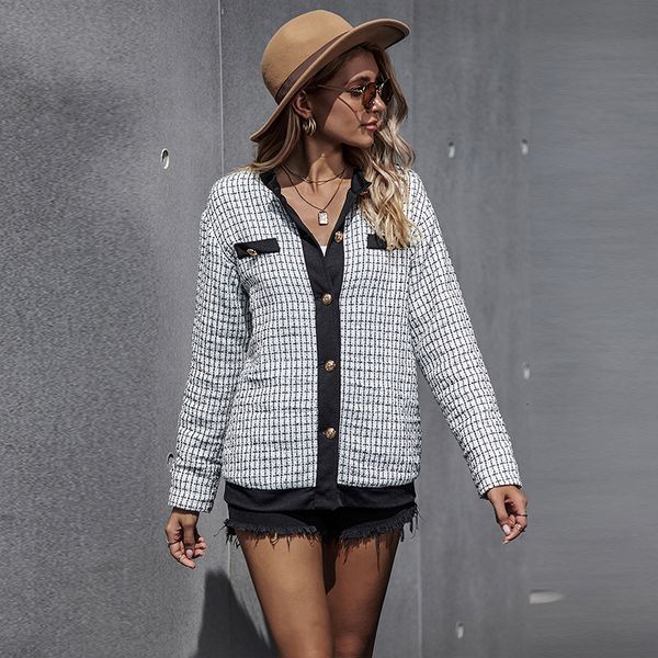 2021 new fashion autumn winter plaid women full sleeve office lady jacket coats female white outwear b5ya, Black;brown
2021 new fashion autumn winter plaid women full sleeve office lady jacket coats female white outwear b5ya, Black;brown