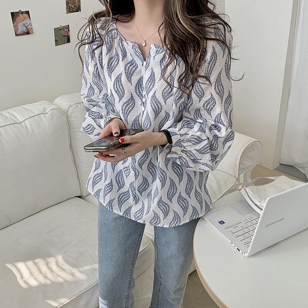 women's blouses & shirts 2021 ins style wheat ear print casual loose lantern sleeve shirt floral hedging original design, White
women's blouses & shirts 2021 ins style wheat ear print casual loose lantern sleeve shirt floral hedging original design, White