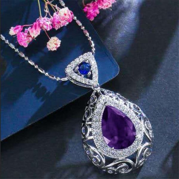 pendant necklaces 4 colors selling women's necklace jewelry exquisite fashion water drop crystal double whole sale, Silver
pendant necklaces 4 colors selling women's necklace jewelry exquisite fashion water drop crystal double whole sale, Silver