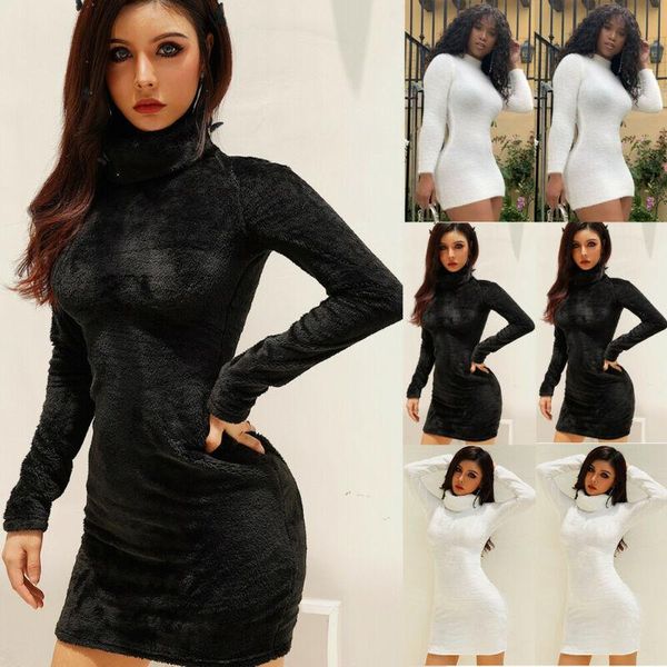 women's sweaters women dress winter turtle neck bodycon jumper fleece mini sweater long sleeve warm clothes, White;black
women's sweaters women dress winter turtle neck bodycon jumper fleece mini sweater long sleeve warm clothes, White;black